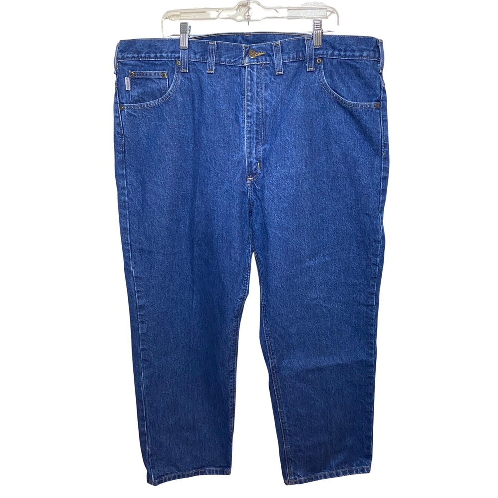 Carhartt Mens Relaxed Fit Straight Leg Denim Jeans Blue Workwear Pants 42x30